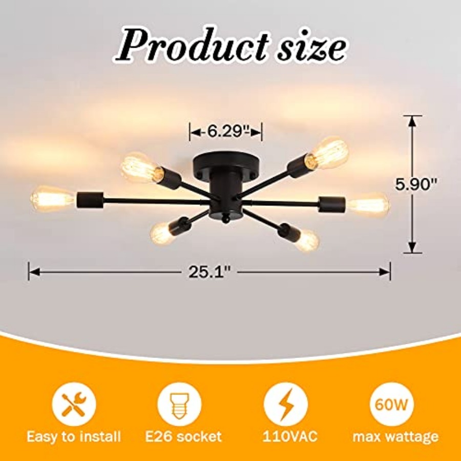 Lampa sufitowa Sputnik z 6 żar – Farming A recenzja i cena