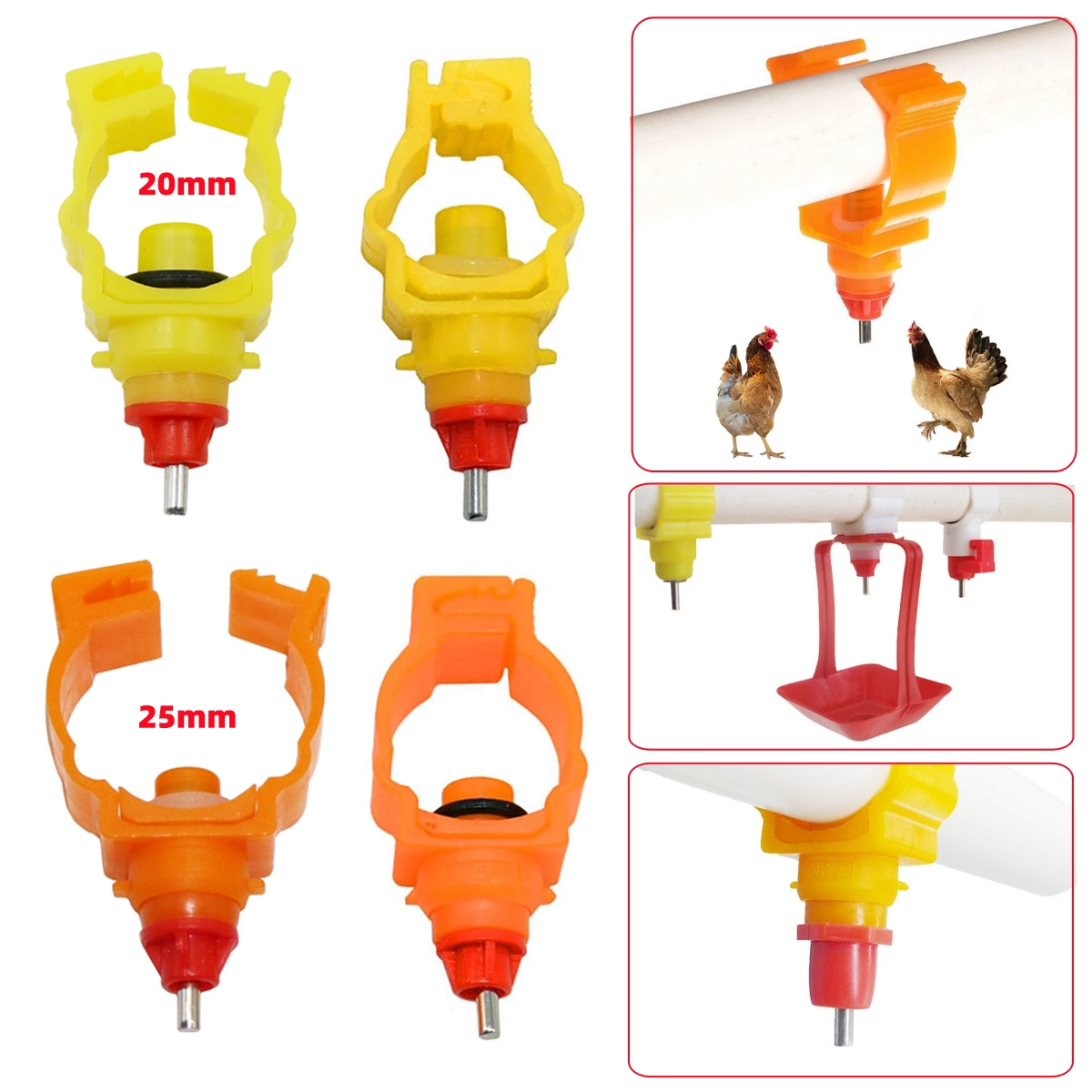 20mm 25mm Zaciskowy smoczek do – Chicken Nipple Drinker recenzja i cena